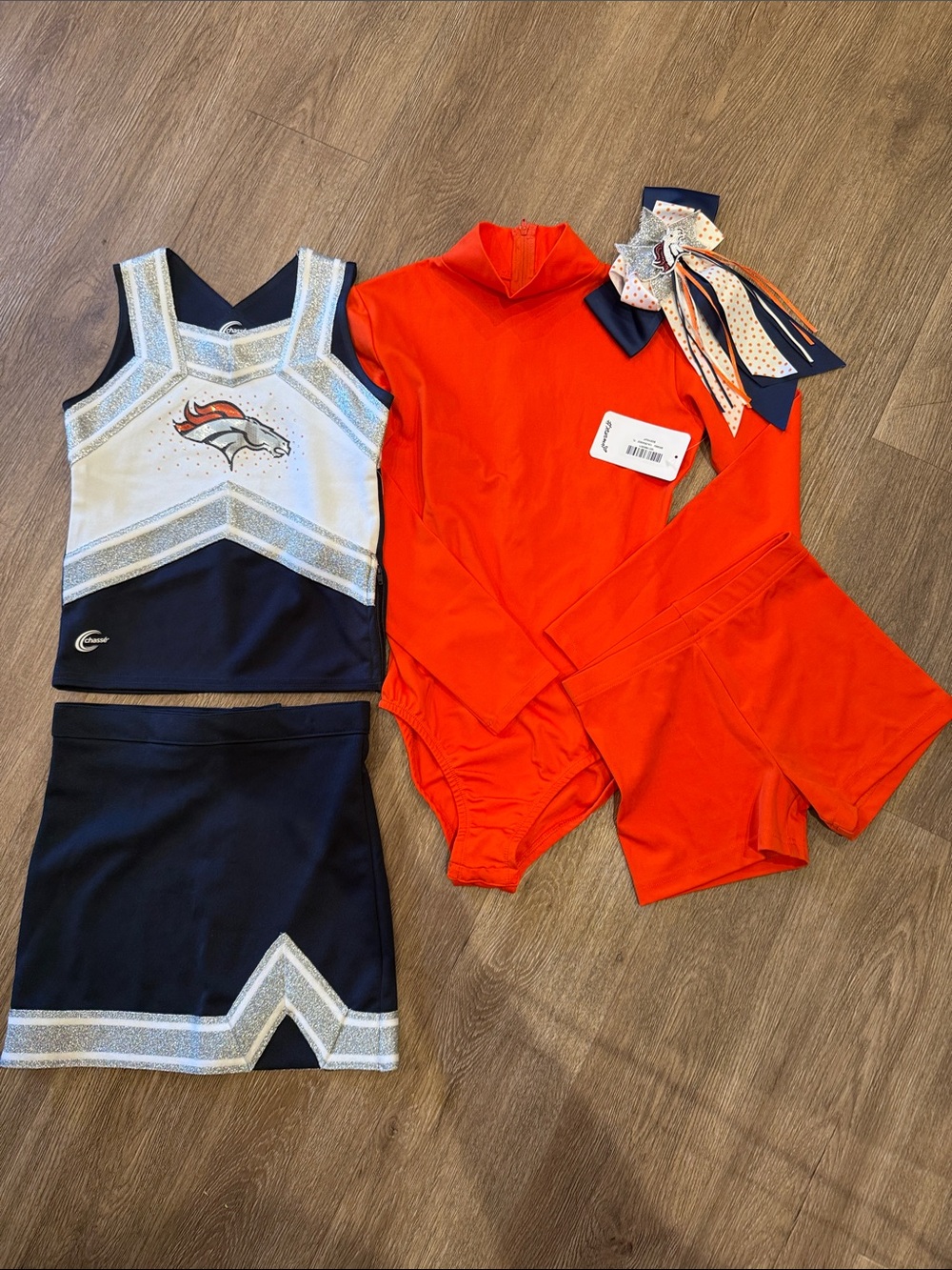 Denver Jr. Broncos Kids Cheer Set in Orange & Navy